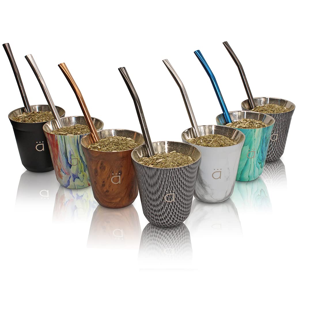 Kalmateh Yerba Mate Gourd with Bombilla - 5oz Stainless Steel for Tea Lovers