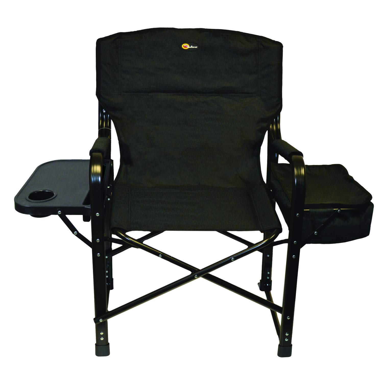 FAULKNER 49580 El Capitan Folding Director Chair with Tray & Cooler Bag - Portable Camping Chair for Outdoor Movies, Beach, Picnics & Tailgating - Black