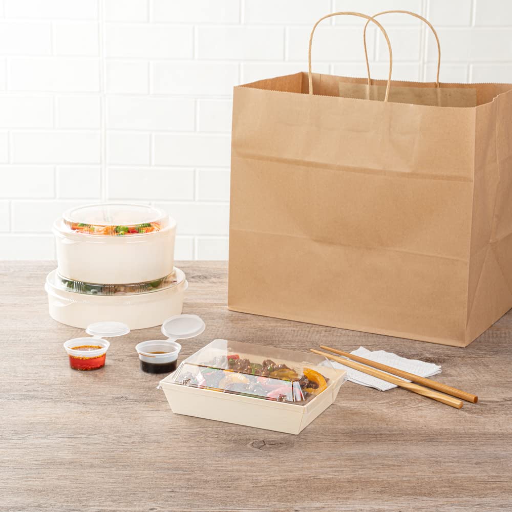 Restaurantware 100-Pack Clear Plastic Rectangle Lids 6.8 x 5.3 x 1.4 Inch - Fits 20oz Wooden Takeout Containers (Containers Sold Separately) | Perfect for Food Delivery, Catering & Meal Prep