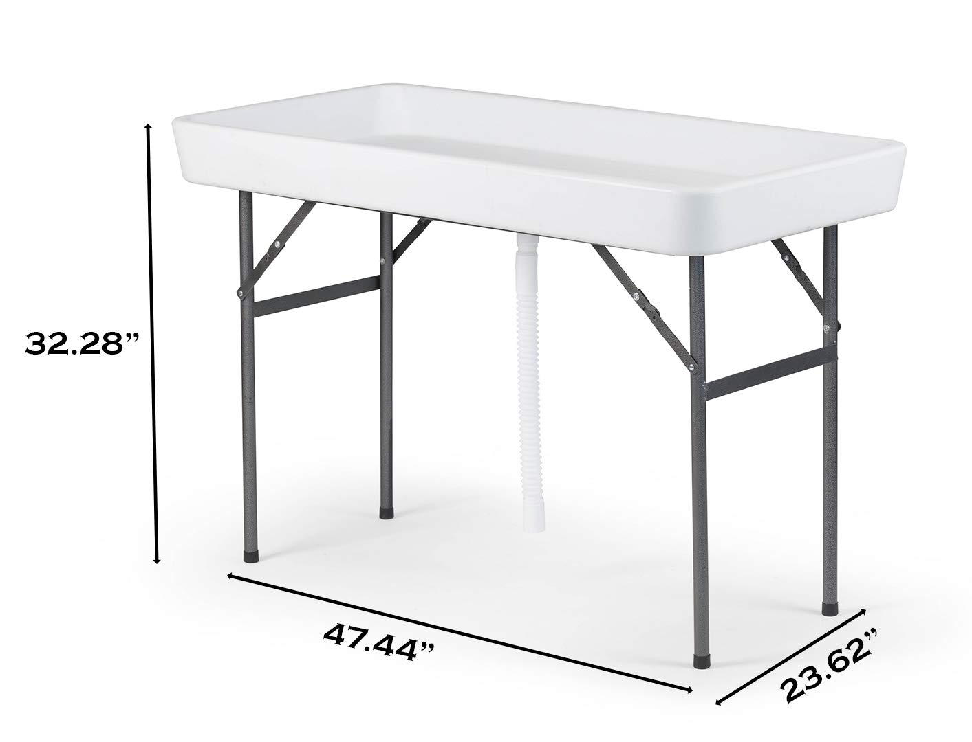 Old Cedar Outfitters Fill and Chill Ice Cooler Folding Table - Large Sink & Drain for Cleaning Fish, Game & Food - Portable Camping, Outdoor Party & Picnic Cooler Table - Perfect for Backyard BBQs, Hunting Trips & Beach Gatherings