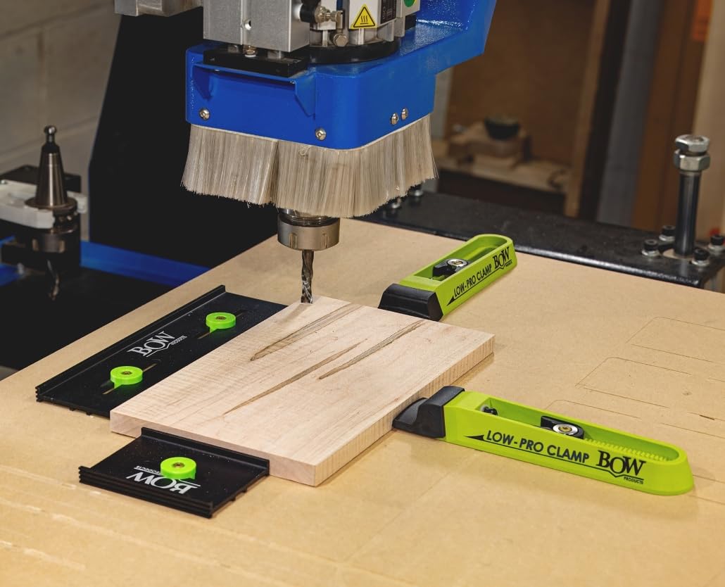 BOW Products Low Profile Clamping Kit - CNC Machine Clamps, MFT Table Clamps, Workbench Hold Downs with Interchangeable Tips & Hardware - Perfect for Woodworking, Metalworking & DIY Projects