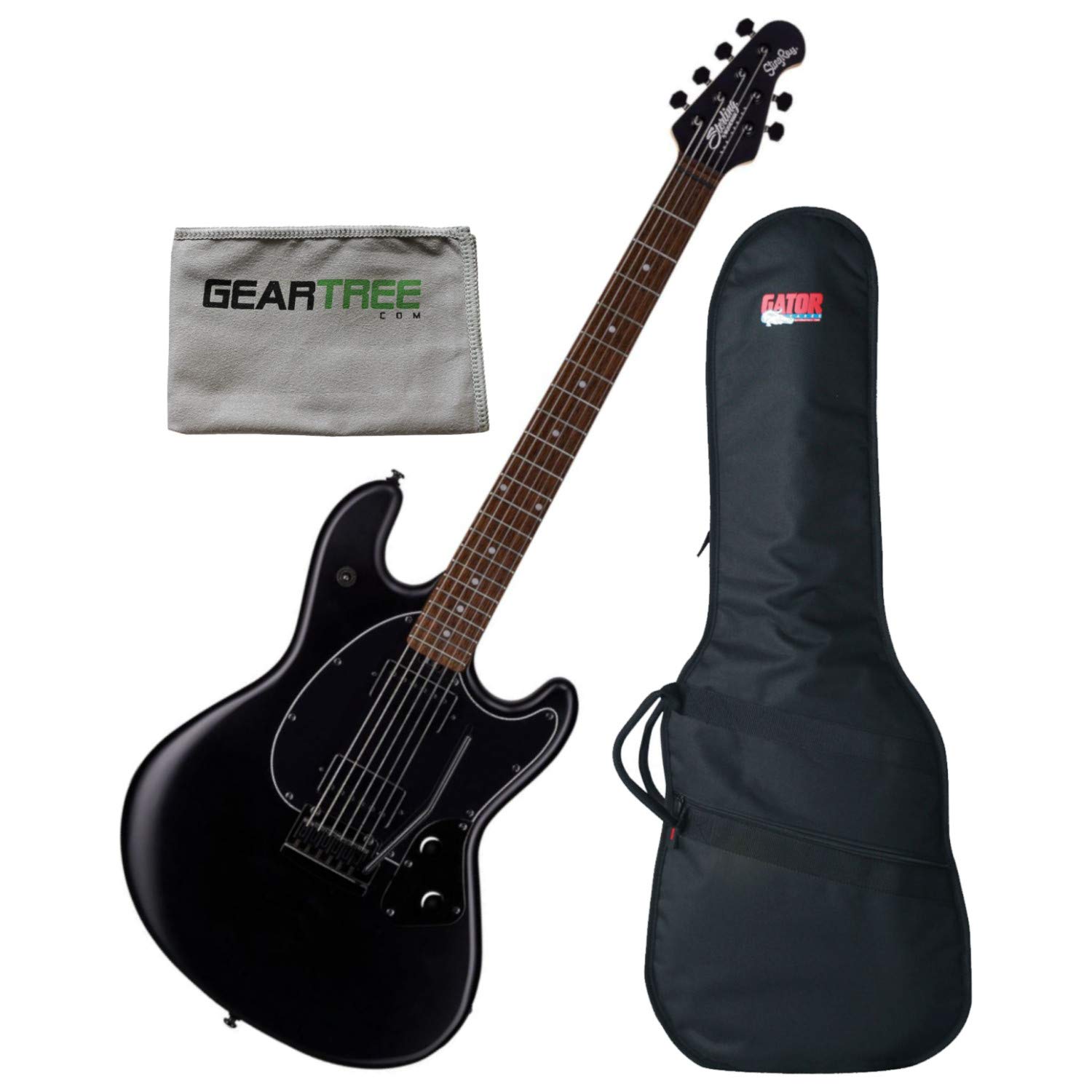 Sterling SR30-SBK-R1 Stingray Electric Guitar in Stealth Black - Professional Polish & Premium Tone - Perfect for Stage Performances, Studio Recording & Rock Music Practice