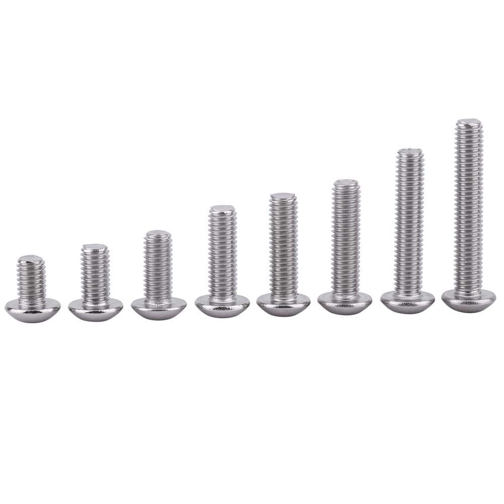 160pcs SS304 Stainless Steel Hex Socket Screws - Round Head Hexagon Fasteners for Home, Office & Machinery Appliances | Perfect for Furniture Assembly, DIY Projects & Equipment Repair