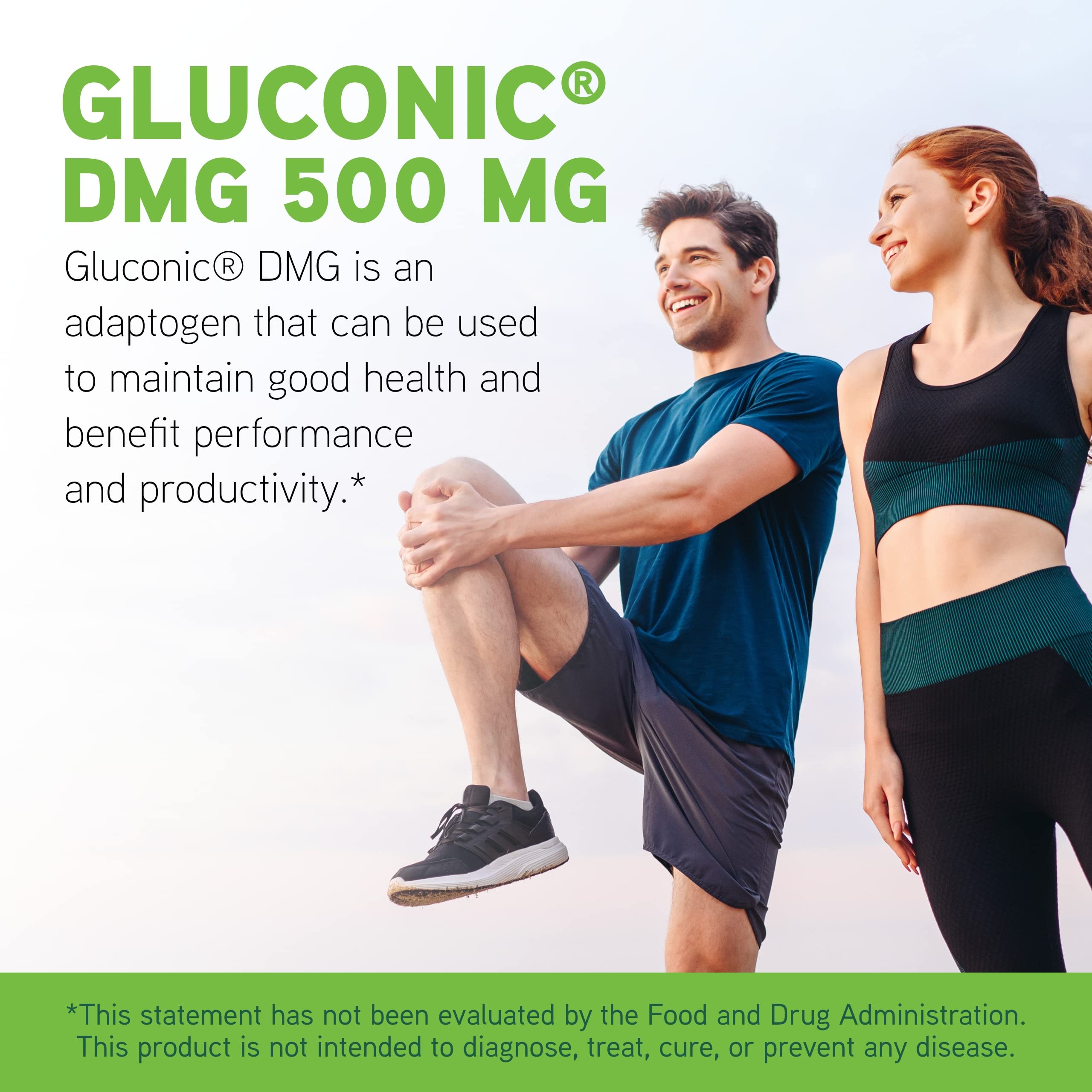 DAVINCI Labs Gluconic DMG 500mg - Immune & Endurance Support Supplement with N,N-Dimethylglycine - Vegetarian, Gluten-Free Chewable Tablets (60 Count) - Ideal for Athletes, Fitness Enthusiasts & Immune Health Support