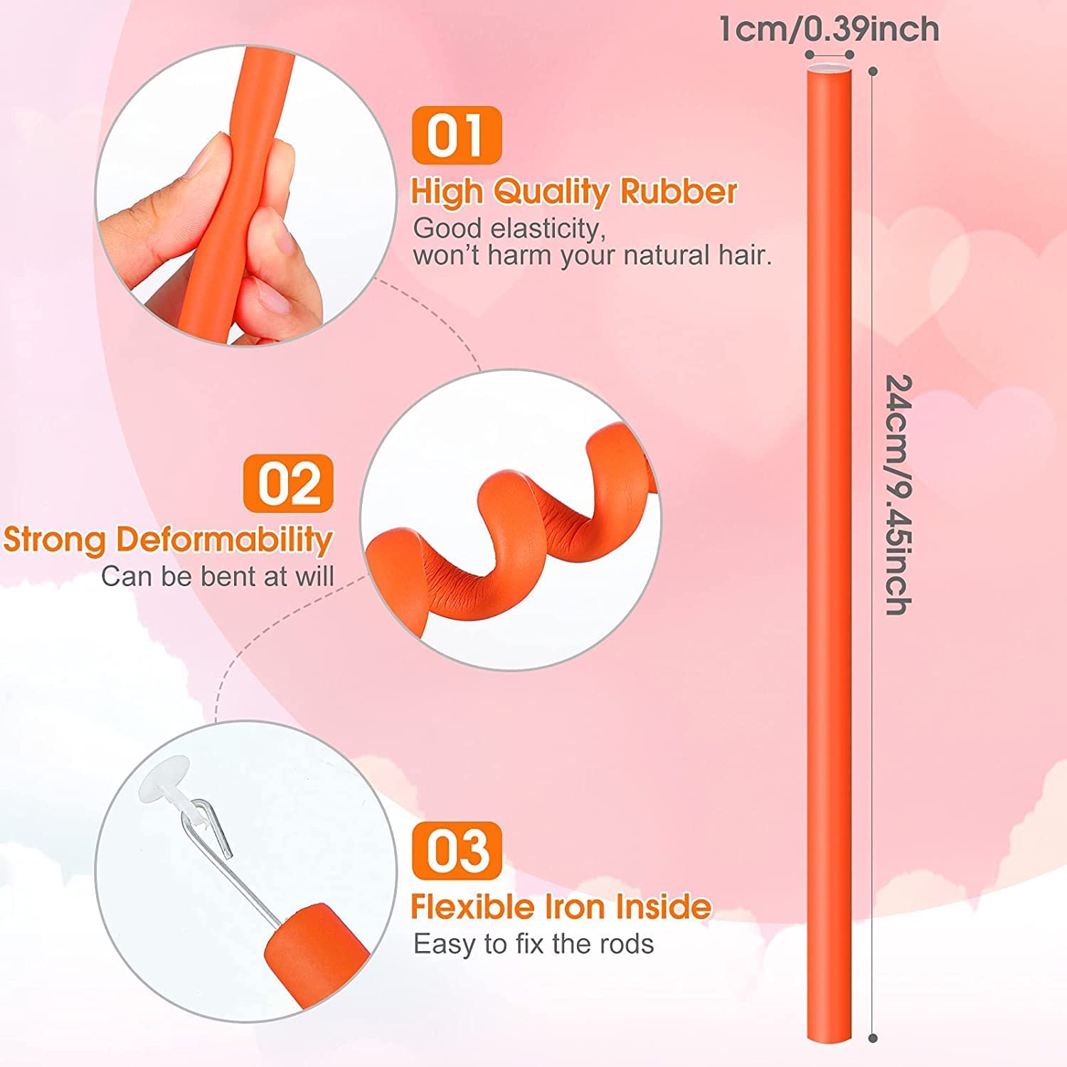 ZAUKY 10PCS Soft Sponge Hair Rollers for Curling - Easy Twist Hair Curlers Set for Women & Girls (Multicolor) - Perfect for Home, Salon & Travel Hair Styling