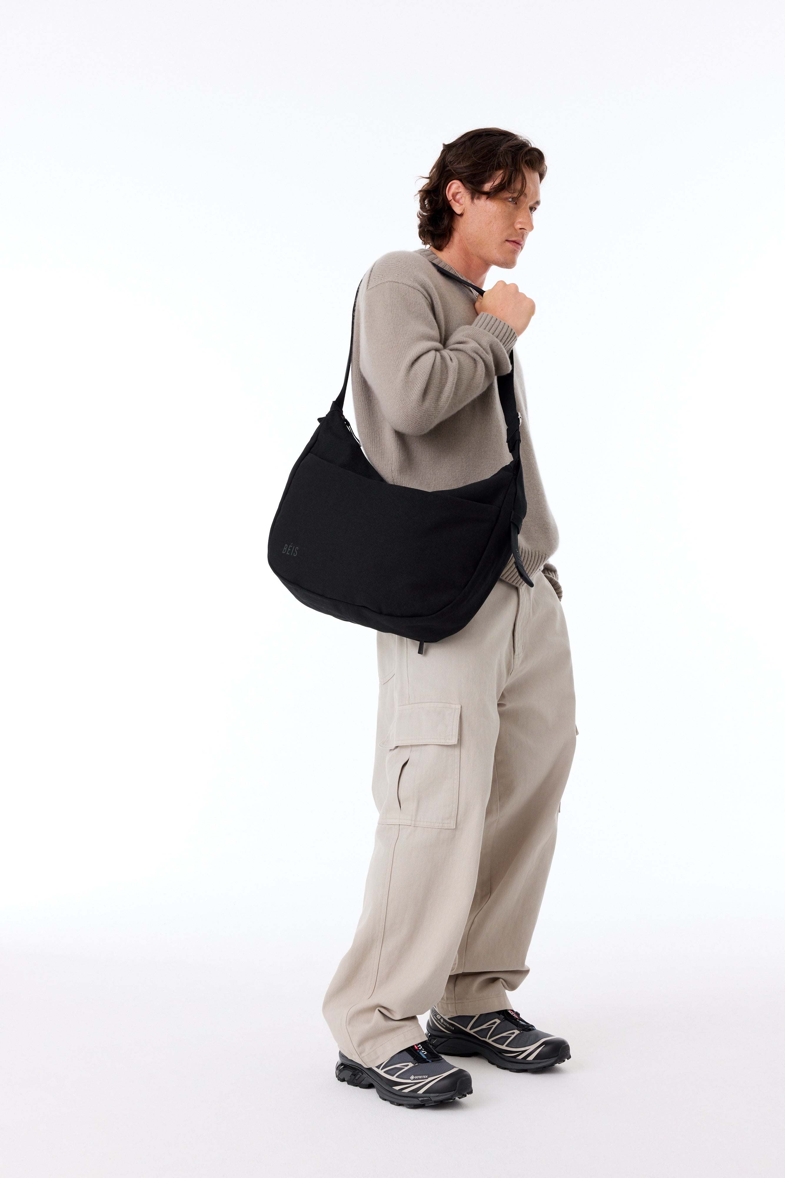 Stylish Black Carryall Crossbody Bag for Women - Perfect for Travel, Shopping & Everyday Use
