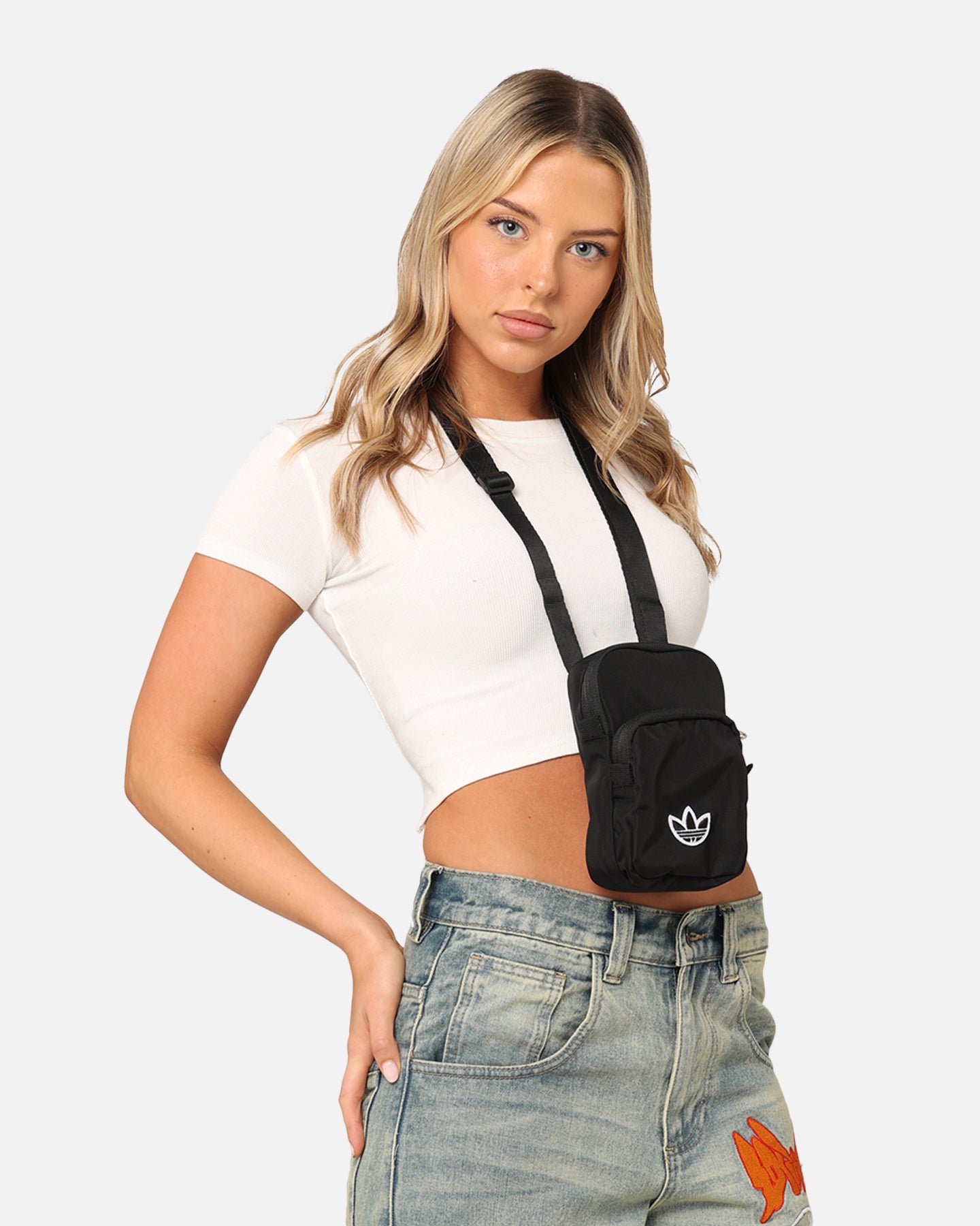 Adidas Premium Essentials Festival Bag - Black Crossbody Bag for Women & Men, Perfect for Concerts, Travel & Everyday Use