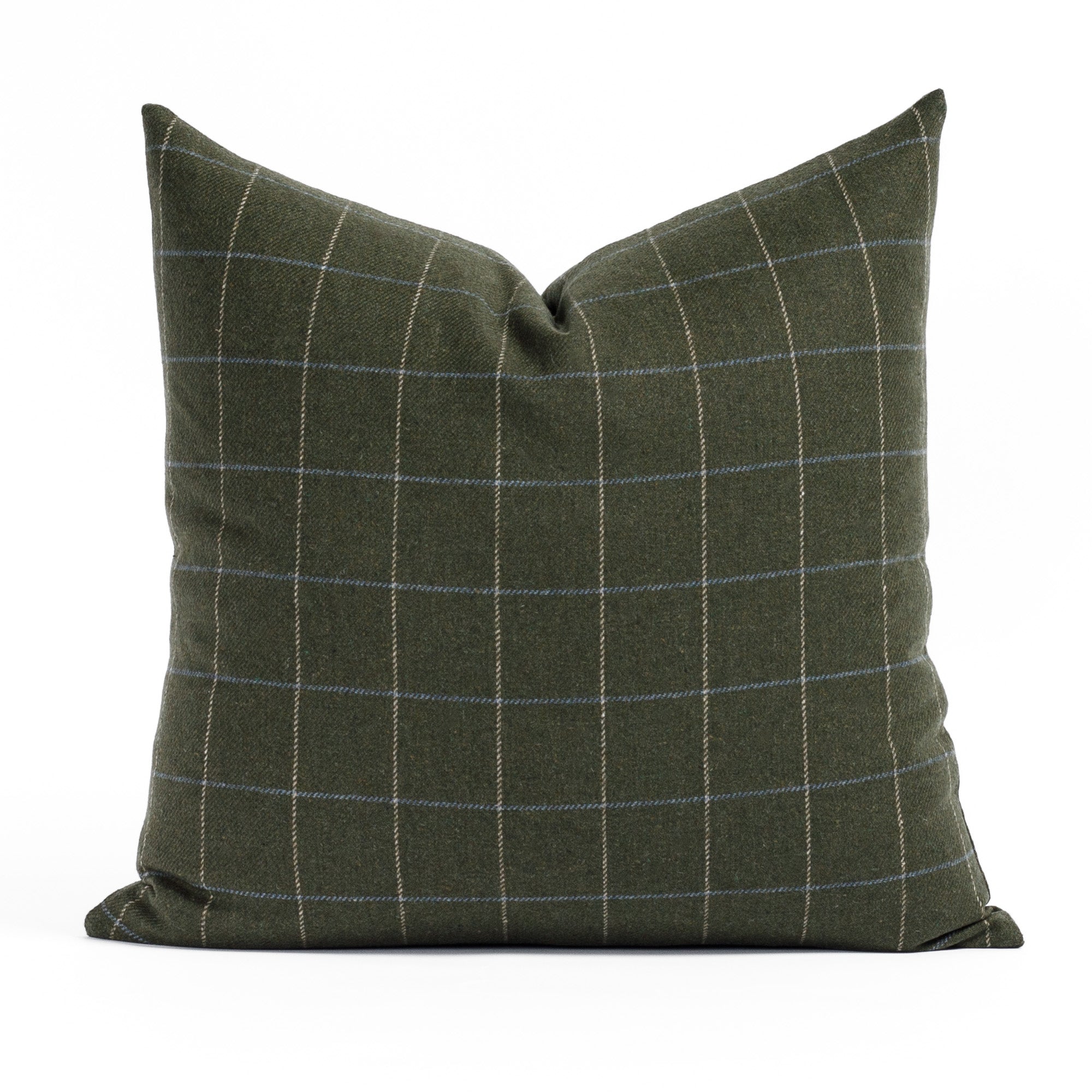 Addison Plaid 20x20 Decorative Throw Pillow Cover - Moss Green Checkered Pattern for Sofa, Bed & Home Decor