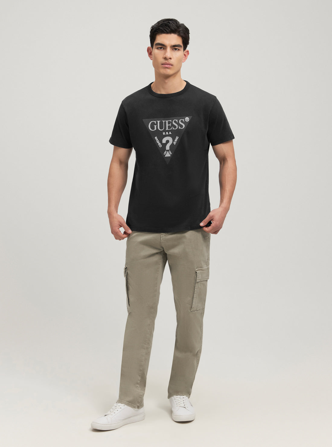 Eco-Friendly Black Triangle Logo T-Shirt for Men & Women - Sustainable Cotton Tee for Casual Wear, Gym, and Everyday Outfits