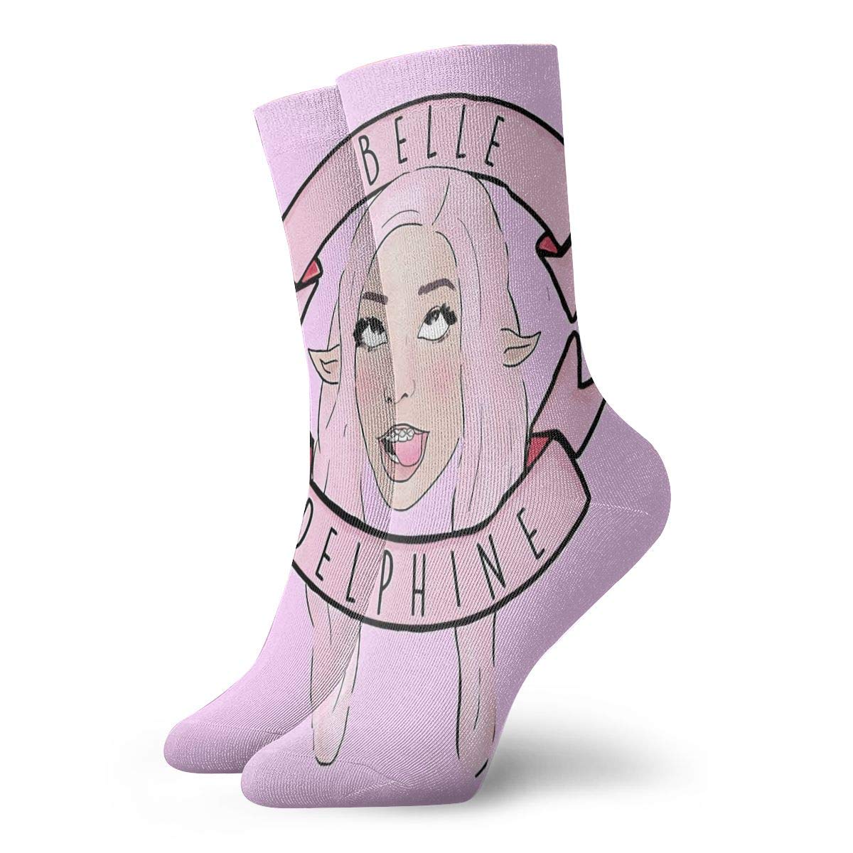 Belle Delphine Novelty Pattern Socks - Breathable Casual Dress Socks for Men, Women & Kids - Perfect Gift for Anime Fans, Cosplay & Everyday Wear