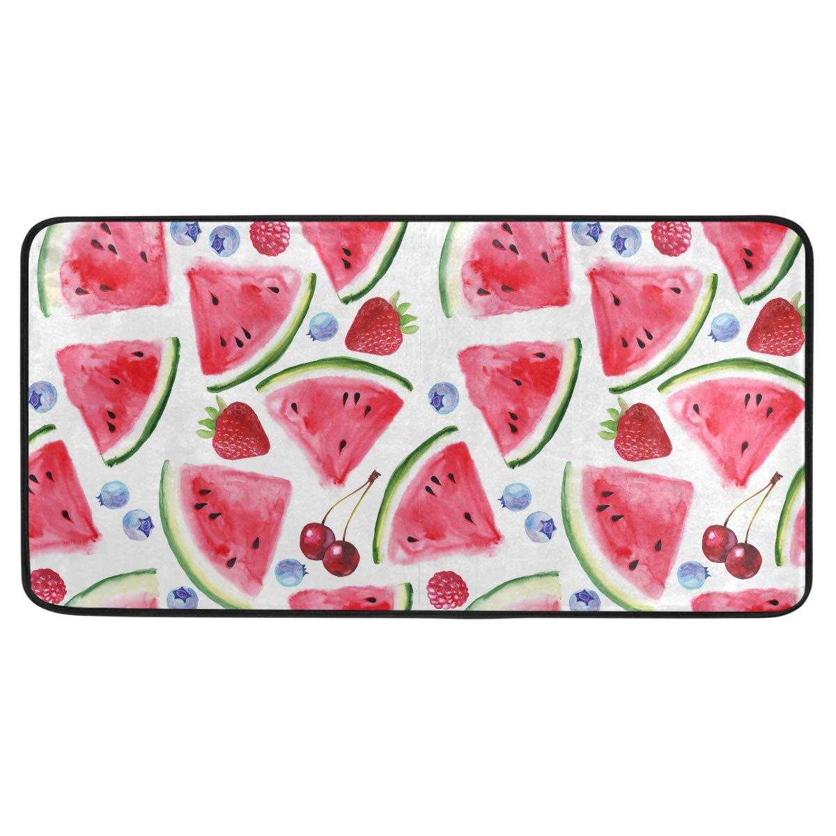AGONA Anti-Fatigue Kitchen Mat with Summer Fruits Design - Watermelon, Strawberry & Cherry - Soft Non-Slip Floor Mat for Standing Comfort - Indoor/Outdoor Kitchen Rugs, Bath Mats & Home Decor - Perfect for Cooking, Dishwashing & Home Improvement Projects