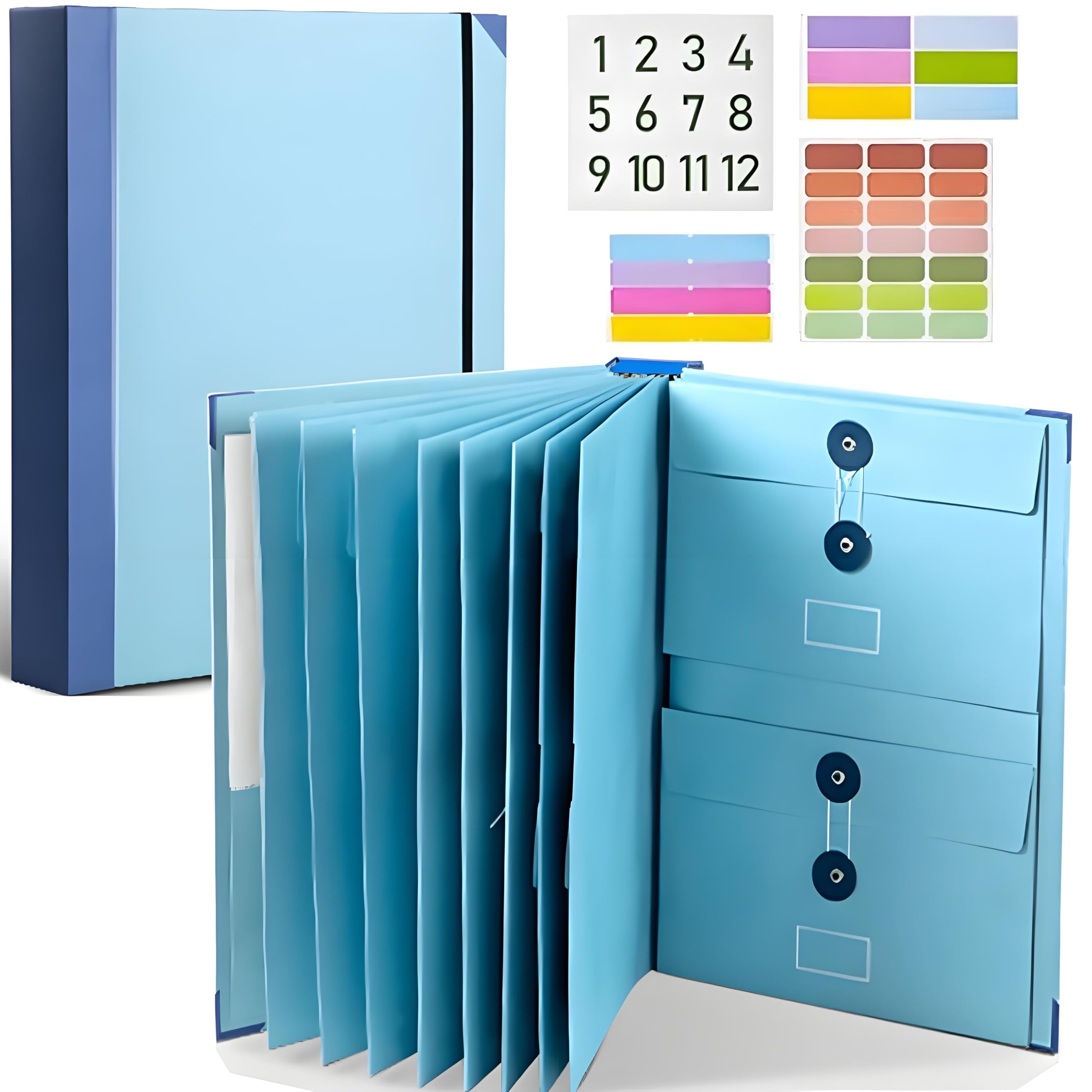 Premium Document Organizer Binder with Labels & Pockets - Family Emergency Binder Kit for Important Papers, Passports, Medical Records & Legal Documents (Blue) | Perfect for Home Organization, Travel & Disaster Preparedness