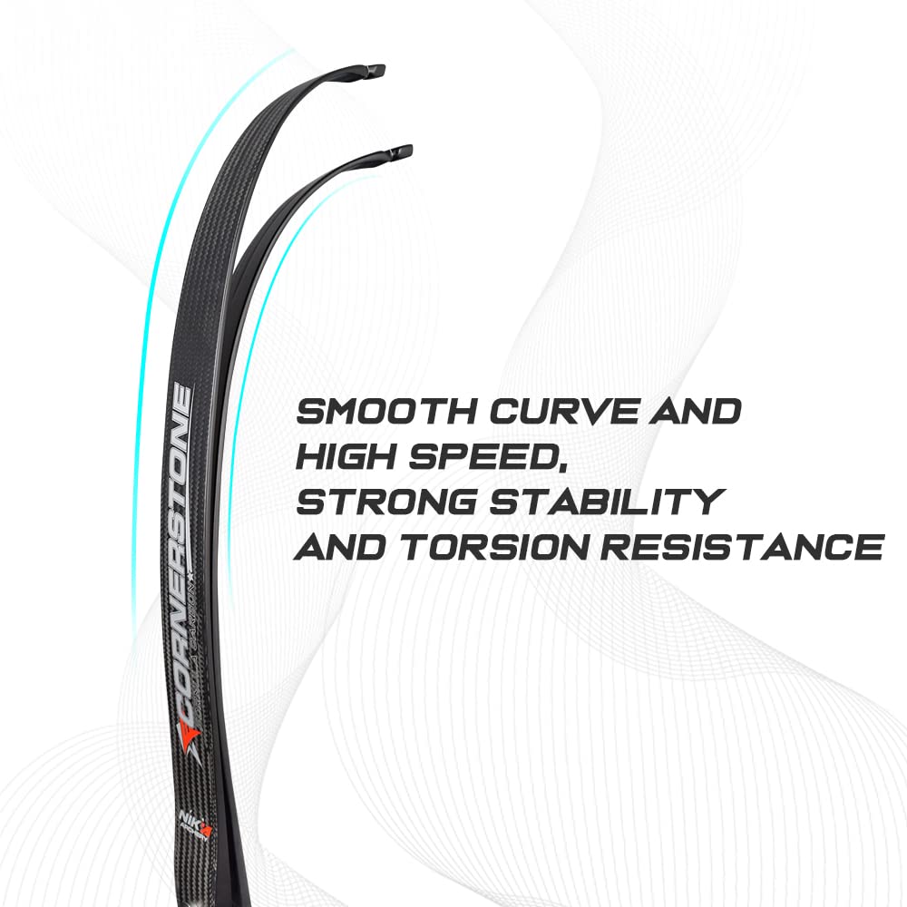 NIKA ARCHERY Recurve Bow Limbs Set - Carbon Fiber Limbs 16-30lbs for Beginners | Target Practice & Outdoor Hunting Accessories | Perfect for Archery Training, Competition & Recreational Shooting
