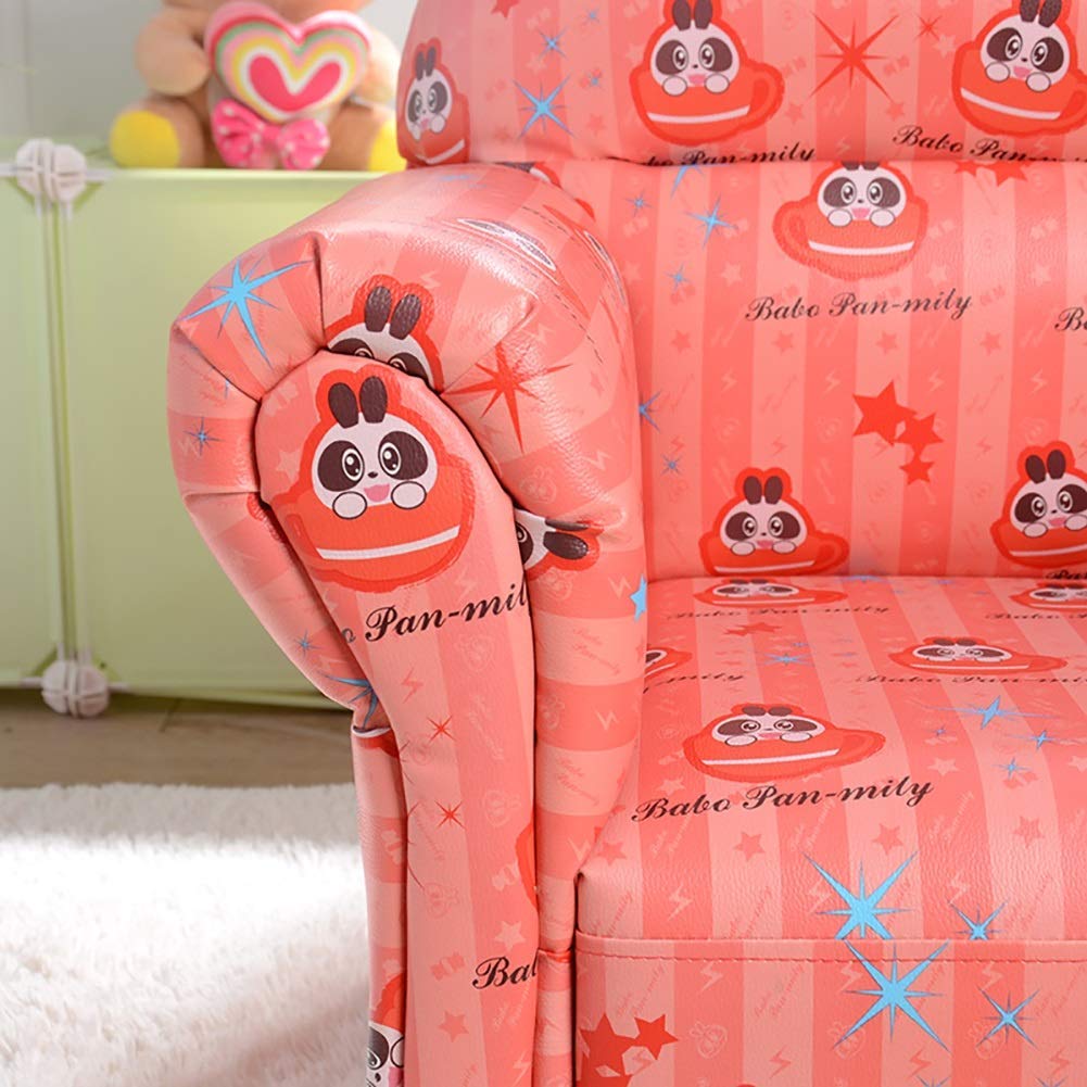 **Kids Cartoon Leather Footstool - Anti-Fall Baby Sofa Seat for Toddlers | Perfect for Playroom, Nursery & Living Room**