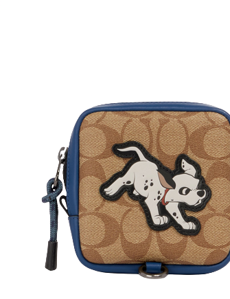 Coach Disney x Coach Signature Canvas Square Hybrid Pouch with Dalmatian Print - Stylish Crossbody Bag for Women, Perfect for Travel, Work & Everyday Use