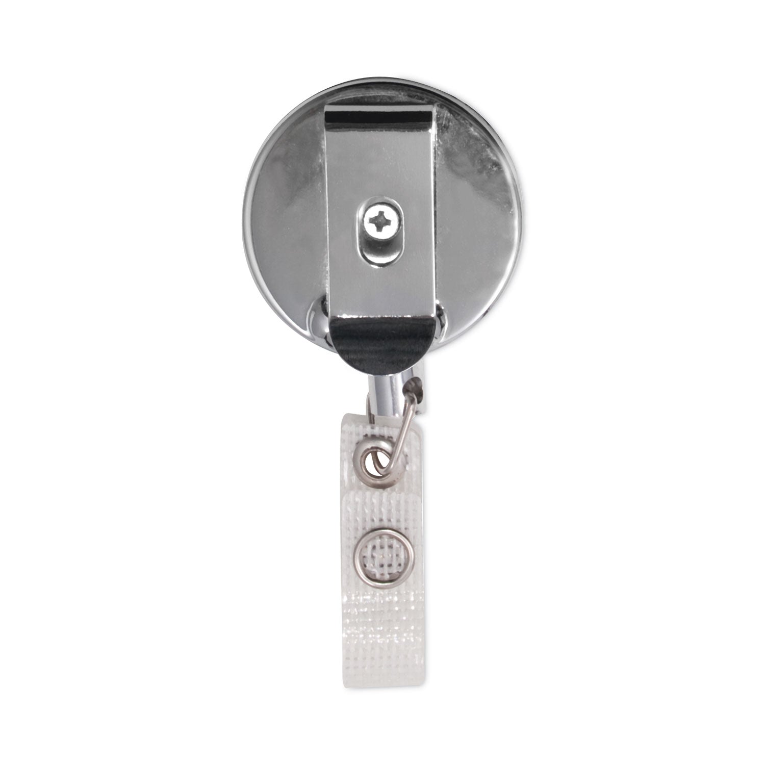 Advantus Premier Heavy Duty Retractable ID Badge Holder Reel with 24 Inch Extension - Black/Silver (12 Pack) - Perfect for Security, Events, and Workplace Identification