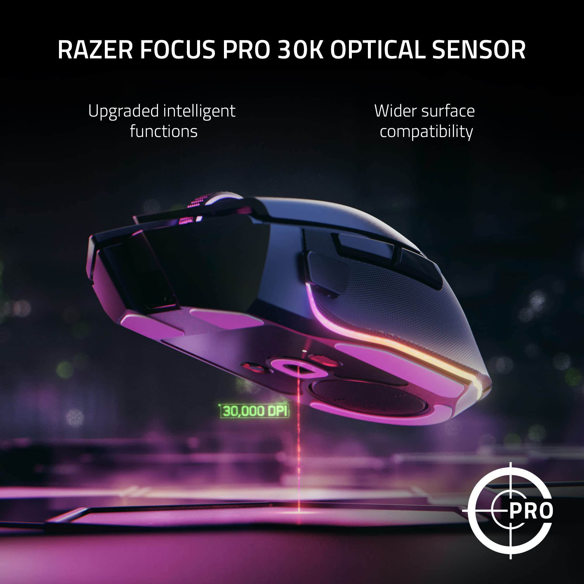 Razer Basilisk V3 Pro Wireless Gaming Mouse - 11 Programmable Buttons, Gen-3 Optical Switches, HyperScroll Tilt Wheel, Chroma RGB, Focus Pro 30K Sensor - White - Perfect for FPS, MMO Gaming & Professional Work