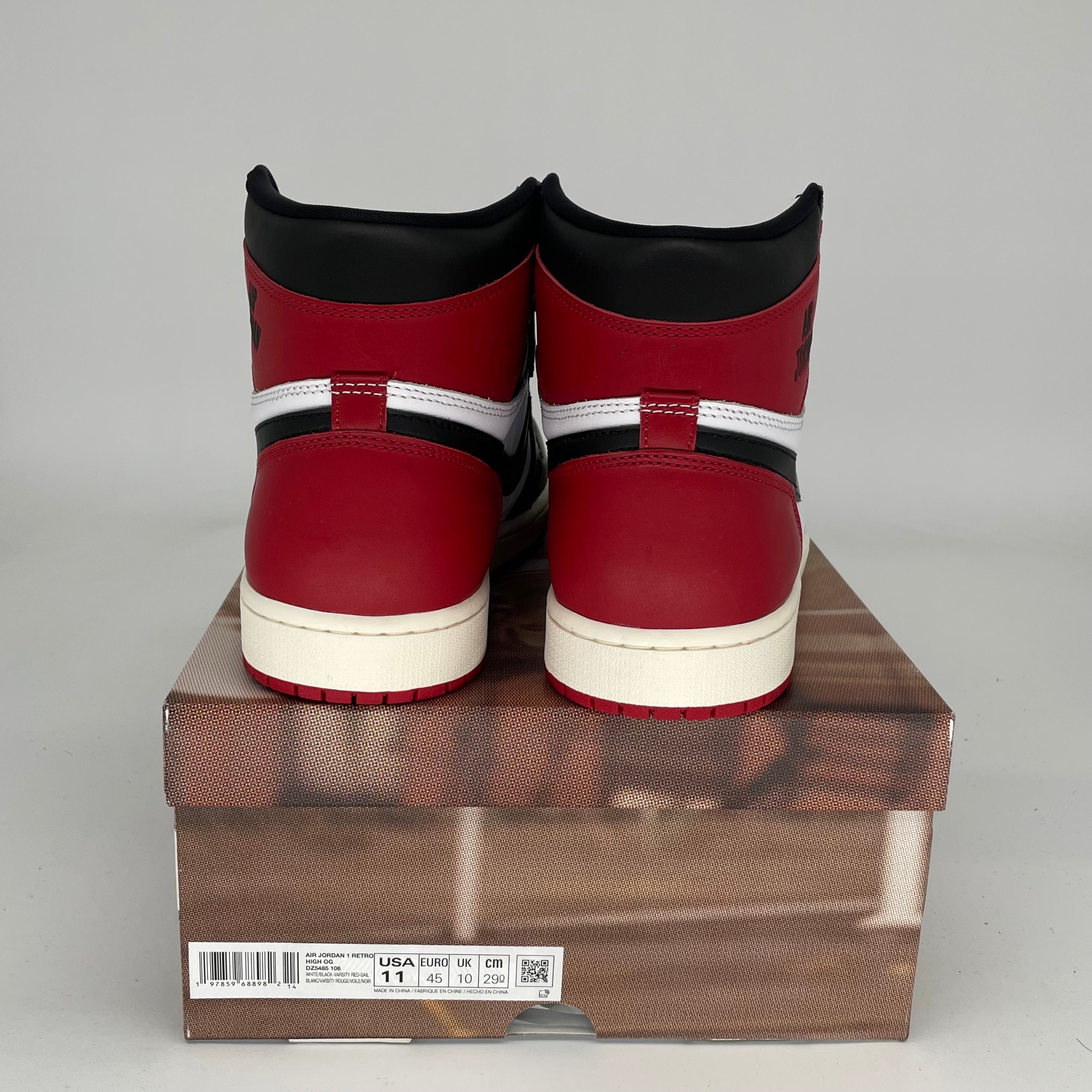 AIR JORDAN 1 Black Toe Reimagined Sneakers - Men's Size 11 (DZ5485-106) - Retro Basketball Shoes for Streetwear & Casual Outfits