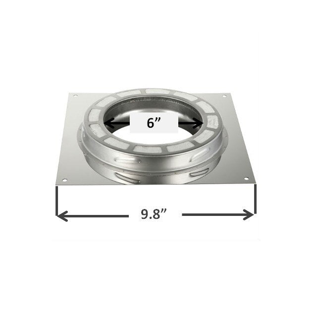 AllFuelHST Anchor Plate for 6-Inch Inner Diameter Chimney Pipe - Secure Chimney Support for Wood Stove, Fireplace & Heating Systems (Outdoor/Indoor Use)