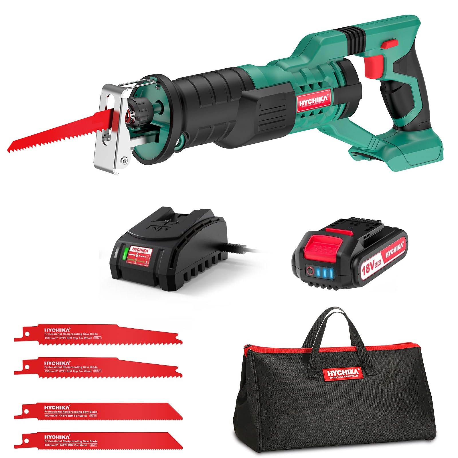 Heavy-Duty Reciprocating Saw - Powerful Corded Electric Saw for Wood, Metal & PVC Cutting - Perfect for DIY Projects, Construction & Demolition Work