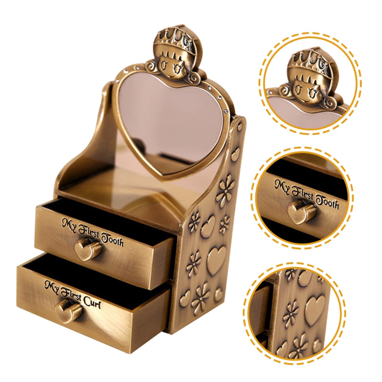 UPKOCH 2-Piece Keepsake Box for Baby Teeth - Premium Metal Tooth Storage Holder for Kids - Perfect for First Tooth, Memory Preservation & Special Milestones