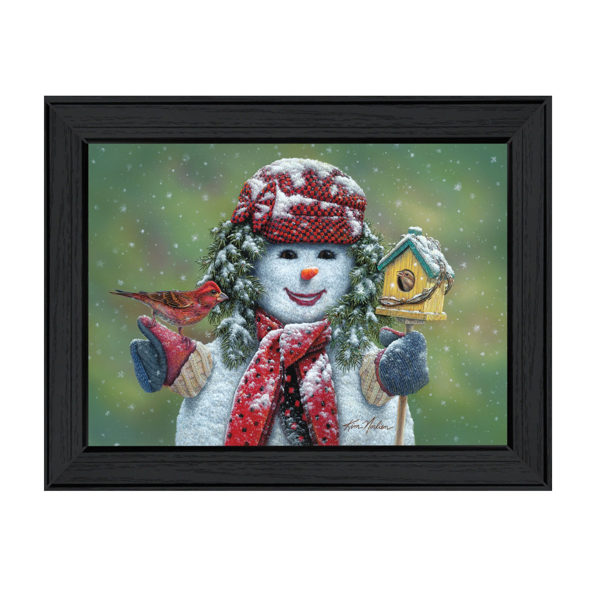 Snow Sister by Kim Norlien - 20x14 Inch Winter Wall Art Print with Snowy Background - Perfect for Living Room, Bedroom & Office Decor
