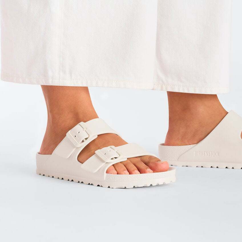Birkenstock Women's Arizona Eva Essentials Sandal - Lightweight Comfortable Slide Sandals for Women | Eggshell Color | Perfect for Beach, Pool, and Summer Casual Wear
