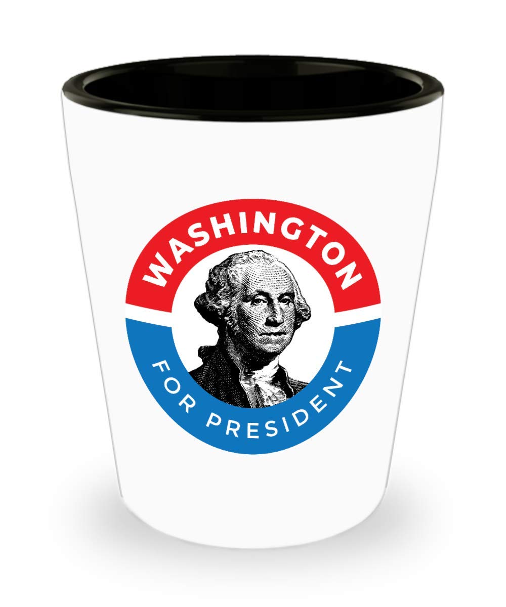 George Washington Shot Glass - Collectible POTUS Political Campaign Gift for Whiskey, Bourbon & Liquor - Perfect for Parties, Gifts & Patriotic Decor