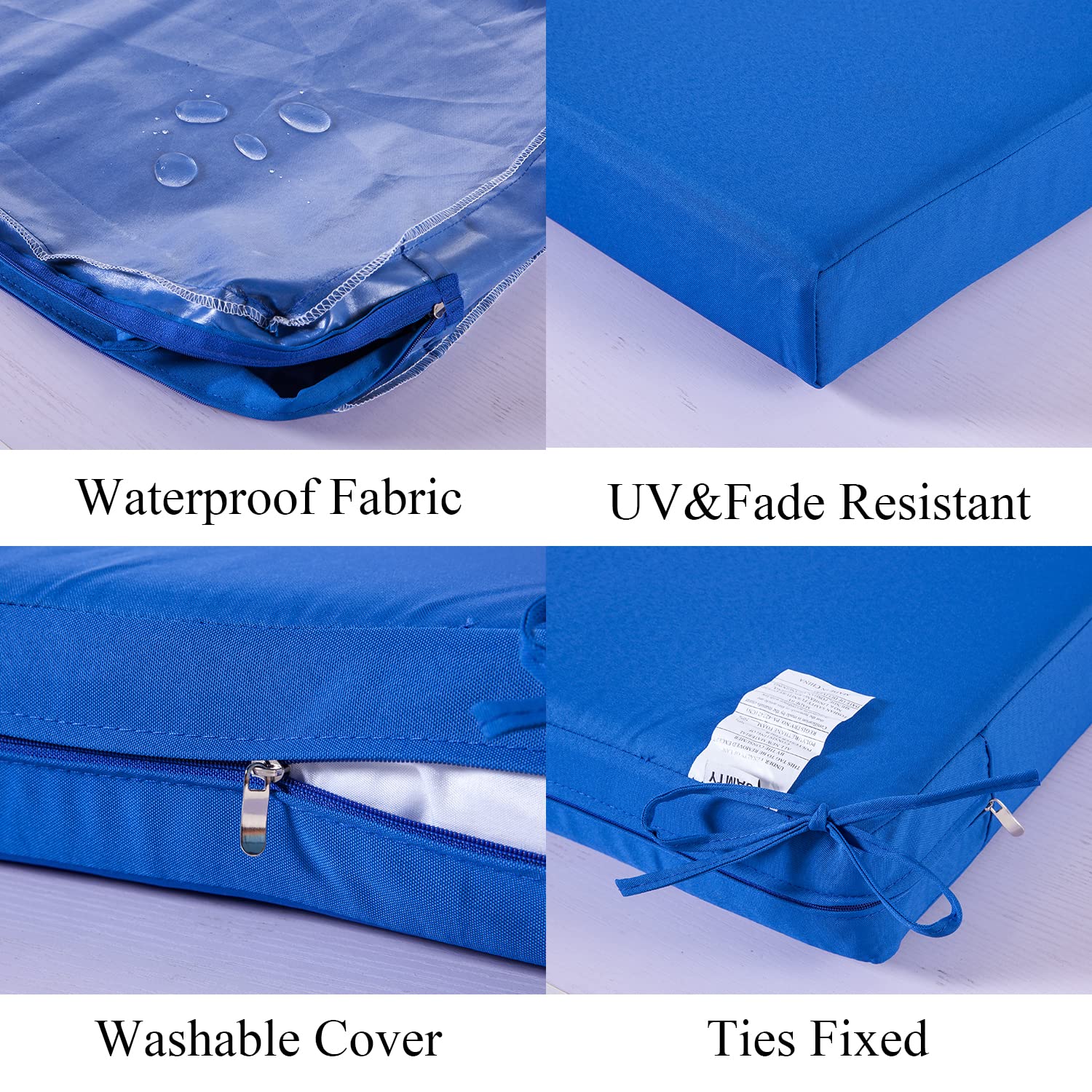 Waterproof Outdoor Bench Cushion 36x18 Inch - All-Weather Patio Furniture Cushion for Porch Swing, Garden Seat & Settee | UV Resistant & Quick-Dry | Perfect for Backyard, Deck & Poolside Relaxation (Blue)