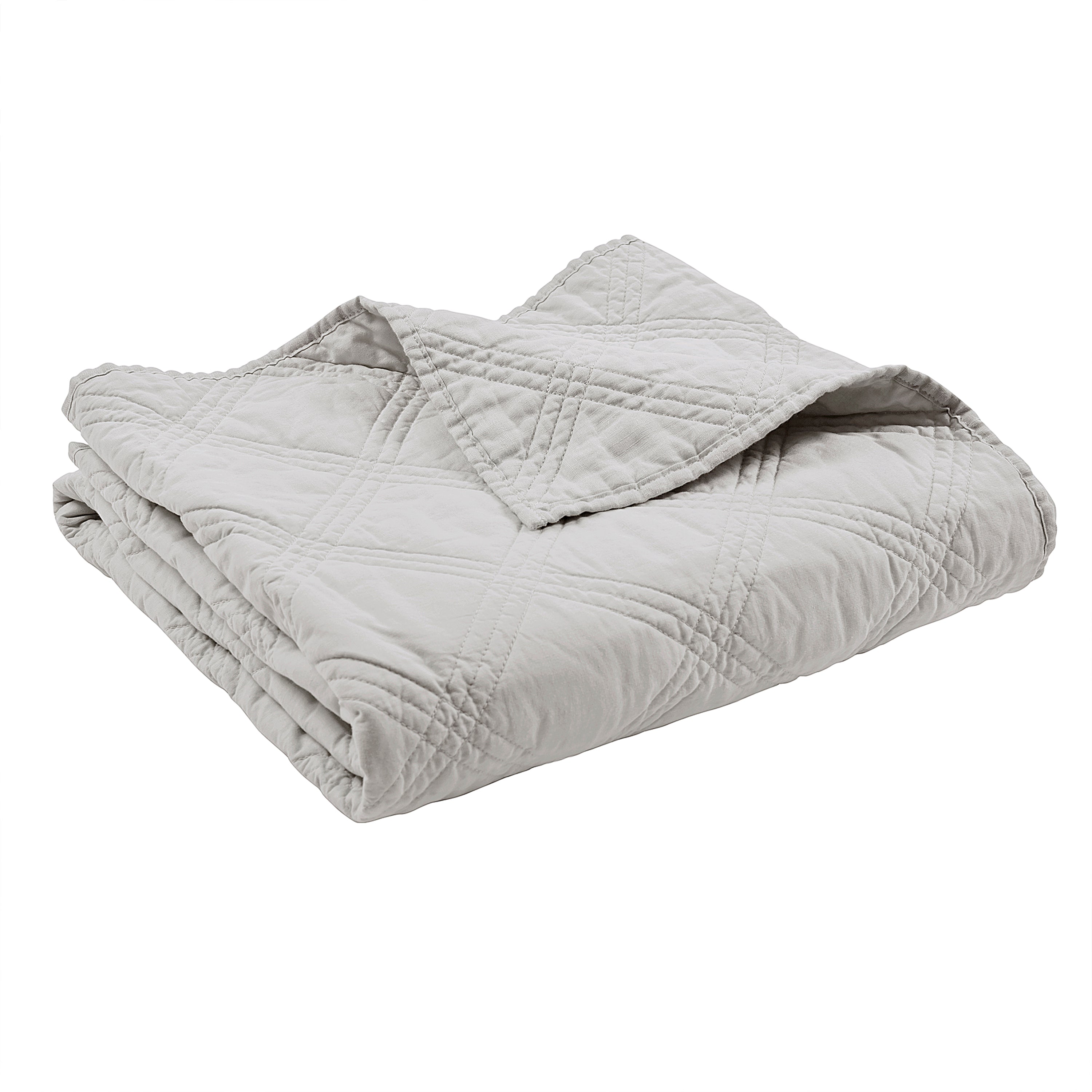 Soft Washed Linen Quilted Throw Blanket - Lightweight & Breathable for All Seasons - Perfect for Sofa, Bed, or Outdoor Picnics