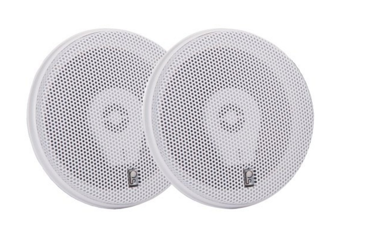 Poly-Planar PolyPlanar 6 Titanium Series 3-Way Marine Speakers - Waterproof Boat Audio System (Pair, White) MA8506W for Boats, Yachts & Outdoor Marine Use