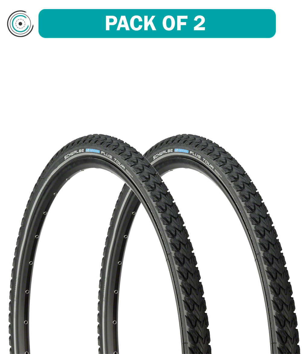2 Pack Schwalbe Marathon Plus Tour Bike Tires 700x40 Clincher - Performance Line 11150405 - Puncture Resistant for Road & Touring Bikes - Perfect for Commuting & Long Distance Cycling
