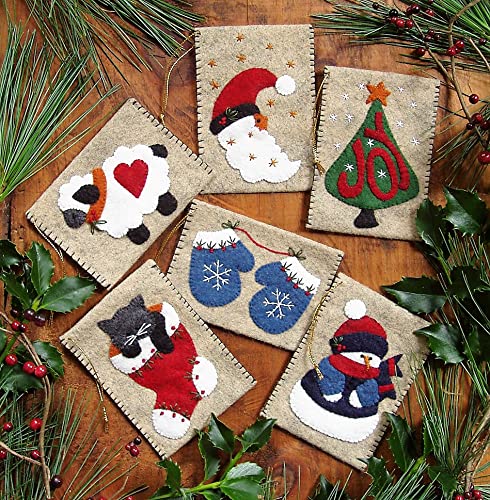DIY Christmas Ornament Gift Bags Kit by Rachel's of Greenfield - Handmade Holiday Decorations for Adults, Festive Gift Card Holders - Perfect for Christmas Tree Decorating, Holiday Parties & Thoughtful Gifting