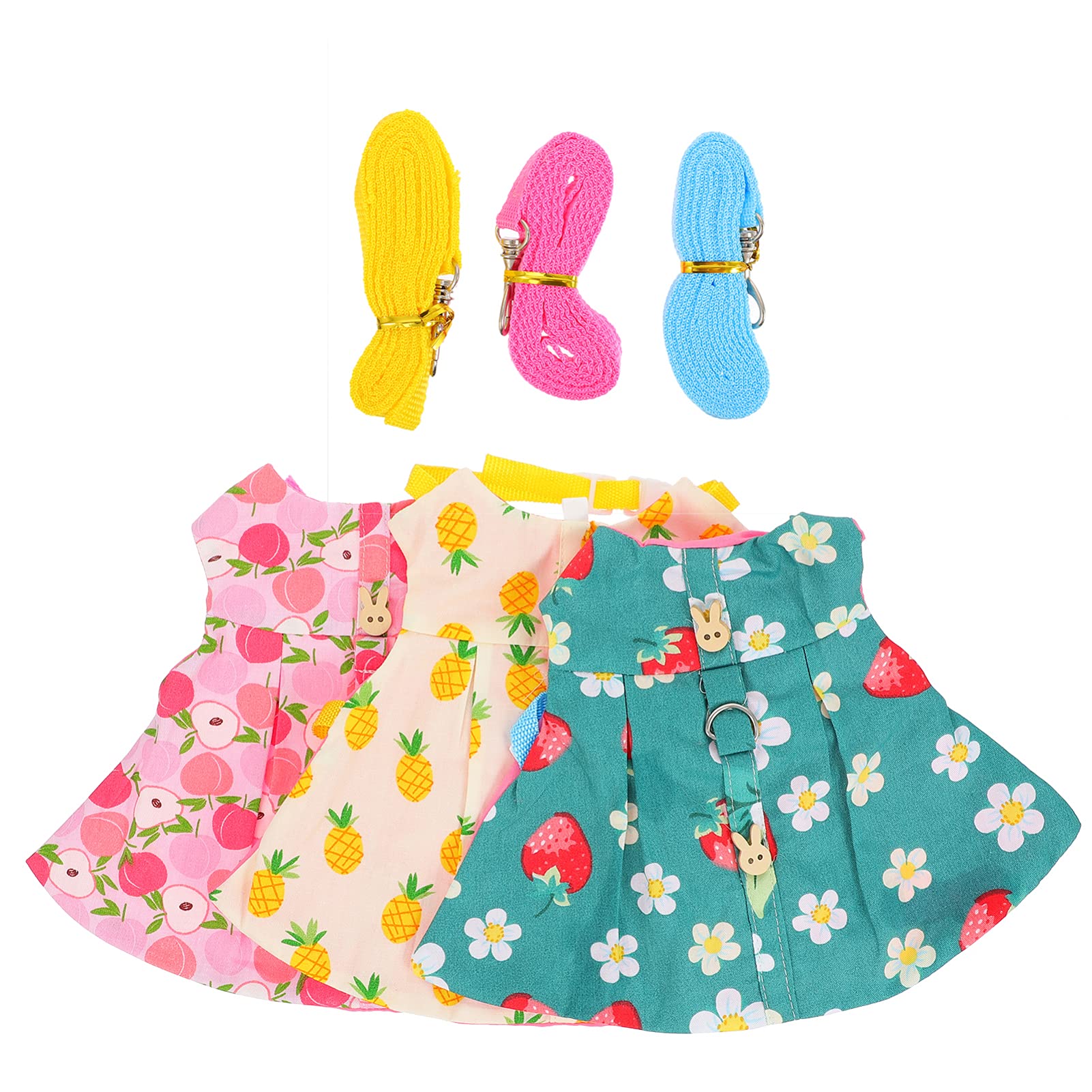 POPETPOP Rabbit Leash & Harness Set - 3 Pack Bunny Costume Outfits with Adjustable Chest Vest for Small Pets | Safe Walking, Running & Jogging Gear for Rabbits, Cats & Puppies | Perfect for Outdoor Adventures, Pet Fashion & Daily Walks