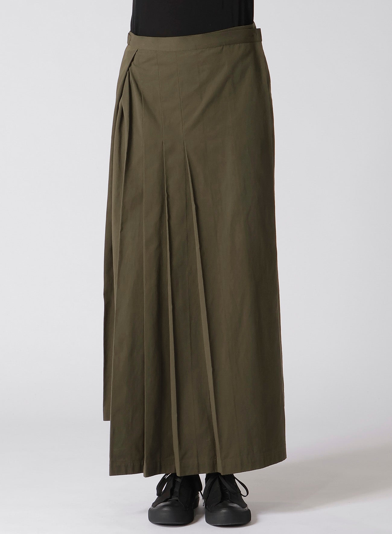 Cotton Twill Wrap Skirt with Pleated Design - Women's Fashion Skirt for Casual, Office & Party Wear