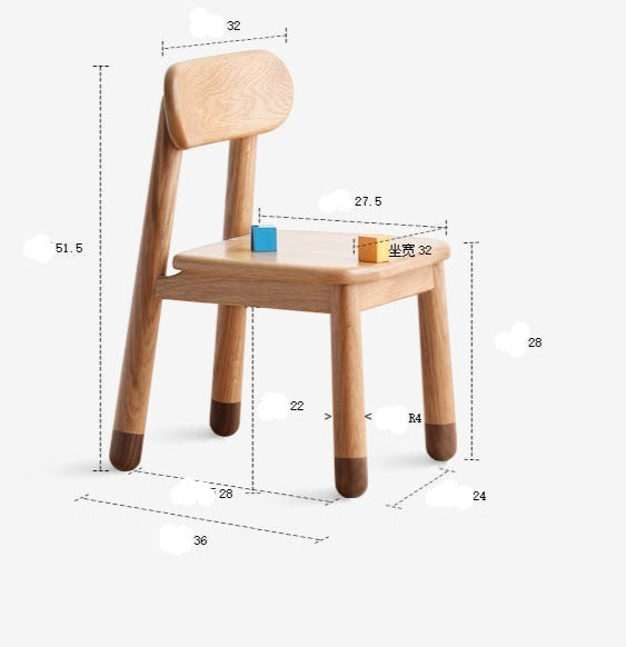 Premium Solid Oak & Beech Wood Kids Small Chair - Durable & Safe for Toddlers - Perfect for Playrooms, Bedrooms & Classrooms