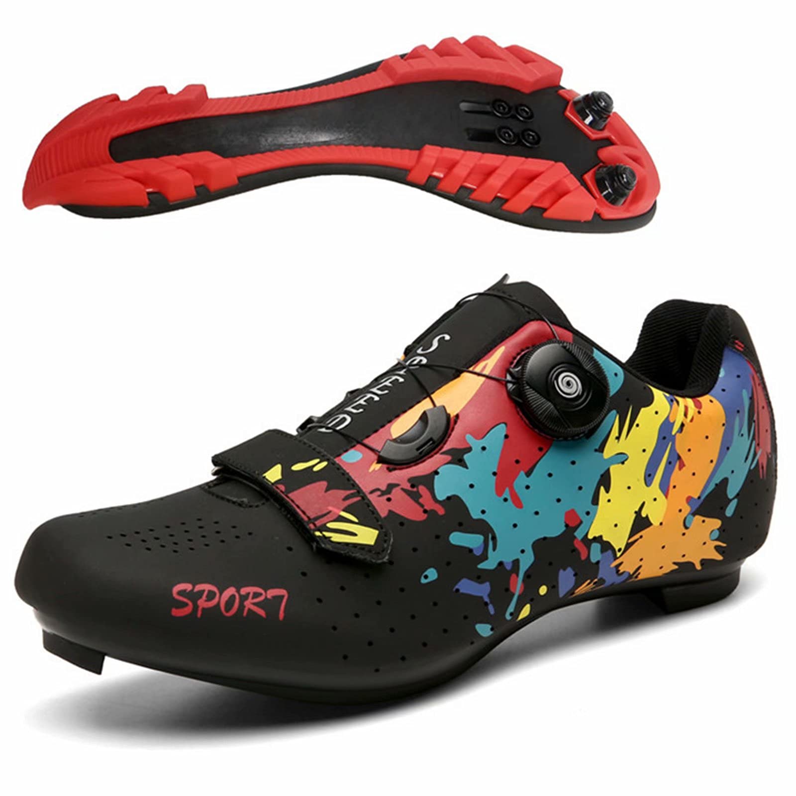 **Men's SPD Cleat Compatible MTB Cycling Shoes - Breathable, Self-Locking Professional Mountain Bike Shoes for Lock Pedal Biking | Ideal for Trail Riding, Commuting & Off-Road Adventures**