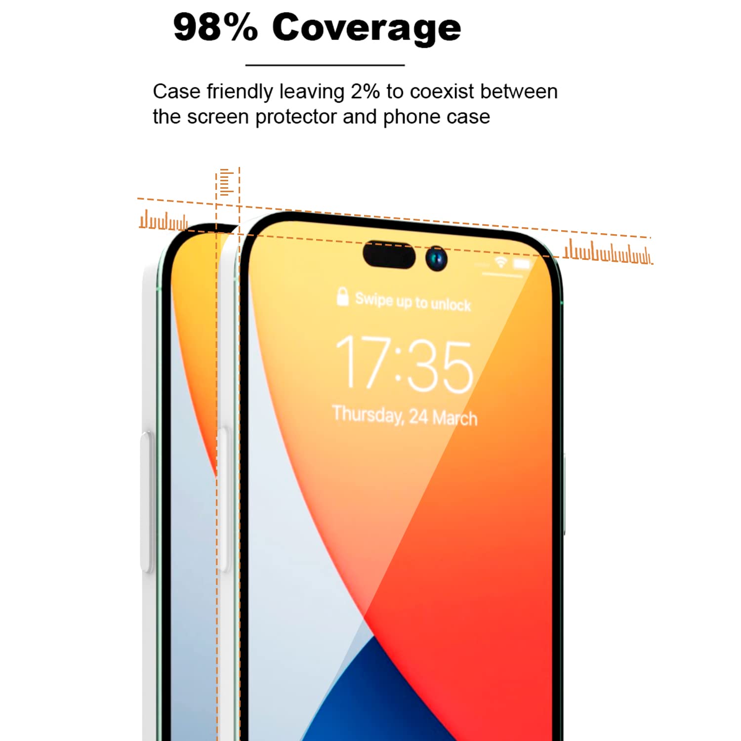 iPhone 14 Pro Max Screen Protector 3-Pack - 9H Hardness Tempered Glass for Shatterproof Protection | Case Friendly for Daily Use