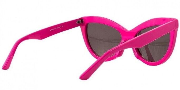 Balenciaga BB0217S 003 Fuchsia Grey Cat Eye Sunglasses for Women - Stylish UV Protection Shades for Beach, Driving & Fashion Outfits
