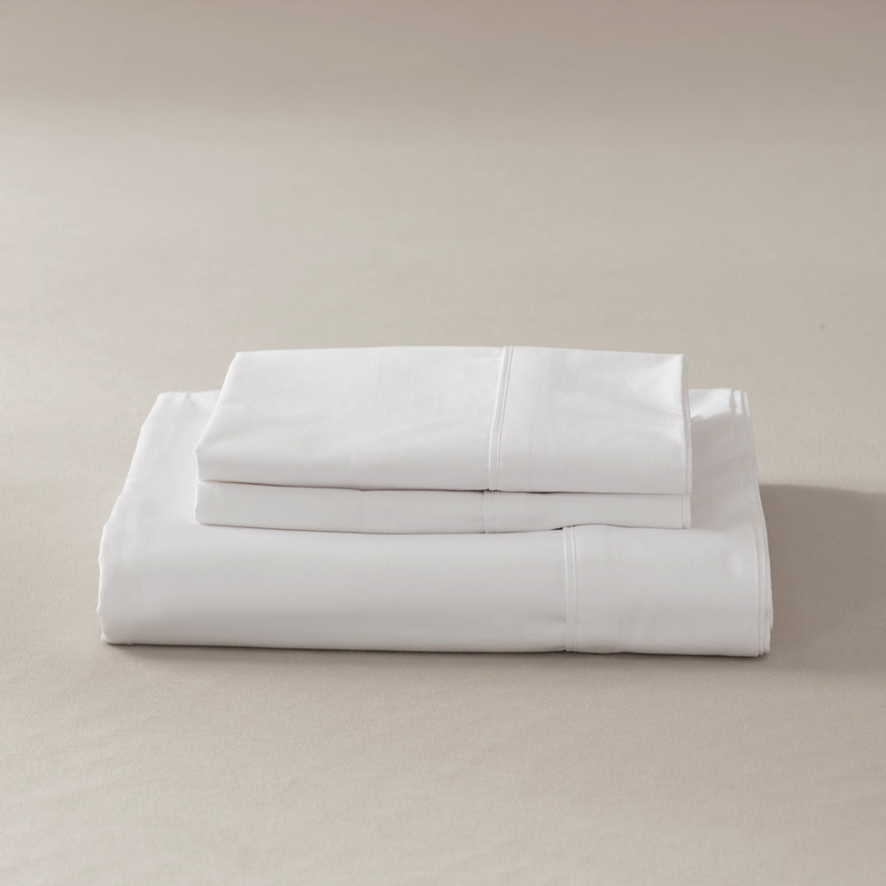 Casey 400 Thread Count Cotton Sheet Set - White King Single Bed (60cm) for Ultimate Comfort & Luxury | Perfect for Guest Rooms, Dorms & Cozy Bedrooms
