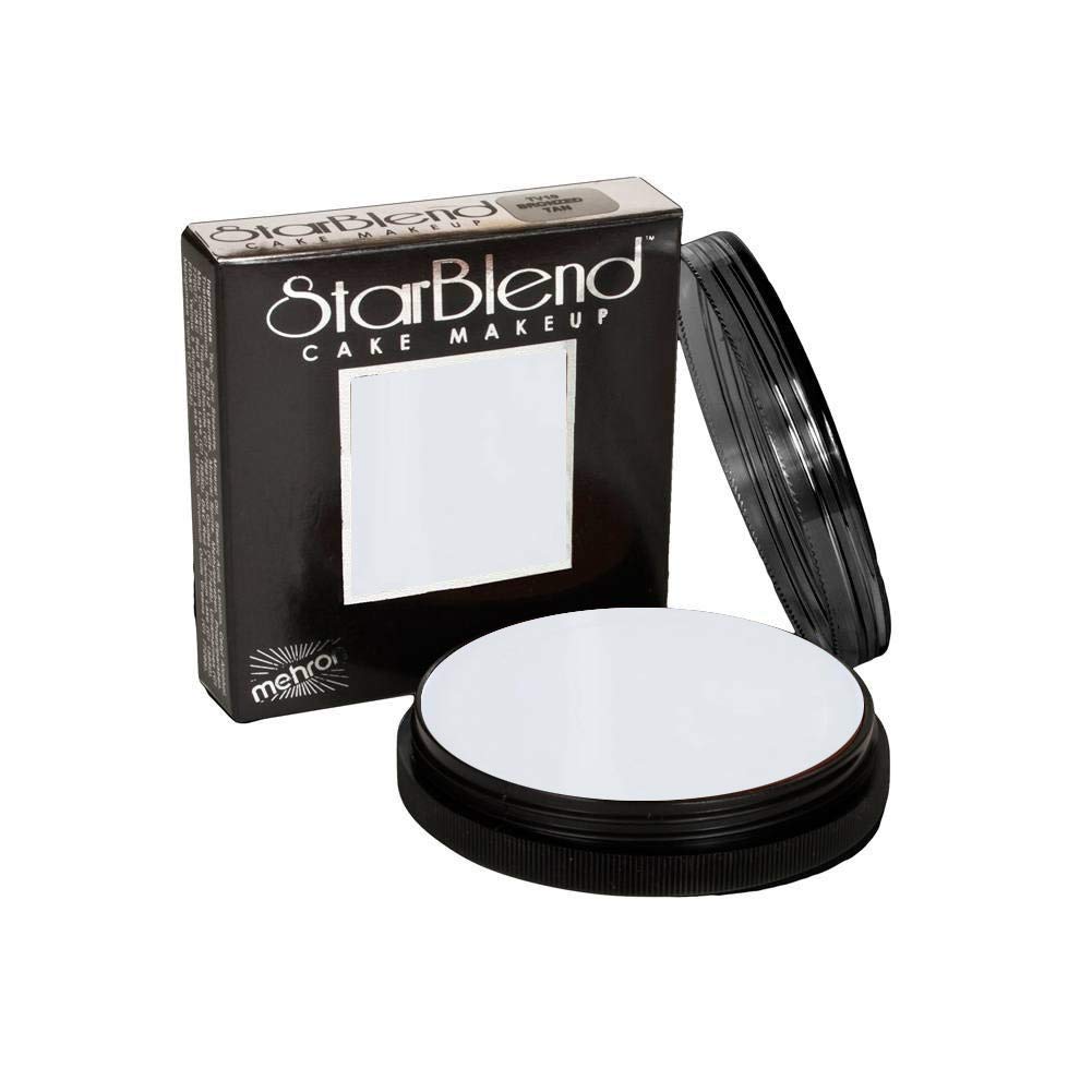 Mehron StarBlend Cake Makeup - Wet/Dry Pressed Powder Foundation for Face & Body | Moonlight White 2oz (56g) | Professional Theater, Halloween & SFX Makeup | Ideal for Cosplay, Costume Parties & Special Effects Artists