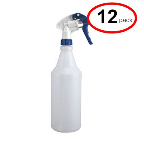 32oz Spray Bottle (12 Pack) - Heavy Duty Plastic Sprayer for Cleaning, Gardening, and DIY Projects - Perfect for Household, Lawn, and Car Care