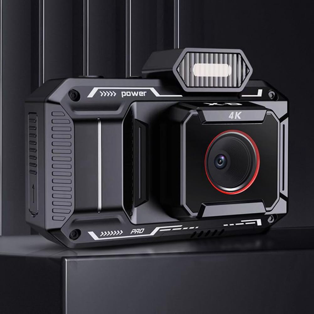 Komdndht Digital Camera HD - Retro Vlogging Camera with Selfie Filters, No Memory Card Required, Easy to Install & Use (Black) - Perfect for Travel, YouTube Vlogs & Everyday Photography