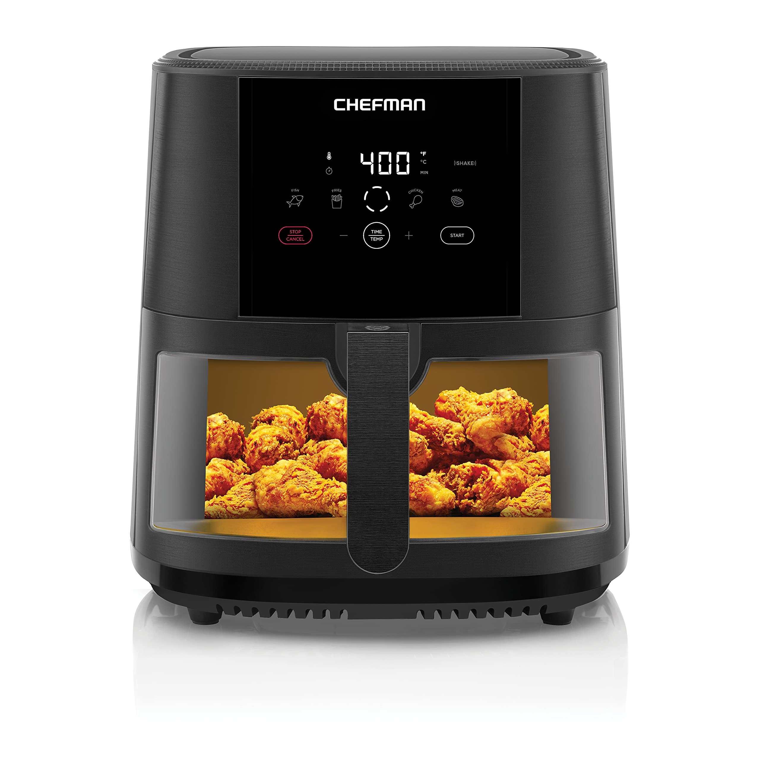 Chefman TurboTouch Easy View Air Fryer - 8 Quart Oil-Free Healthy Cooking with Clear Window for Crispy Low-Calorie Meals | Perfect for Family Dinners, Meal Prep & Healthy Snacks