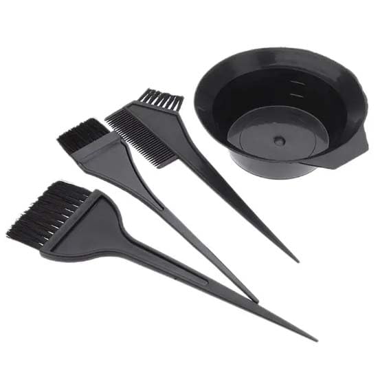 SHOPCASH Professional Hair Dye Brush & Mixing Bowl Set - Salon-Grade Hair Coloring Kit with Durable Bowl & Applicator Brush - Perfect for Home Hair Coloring, Salon Treatments & DIY Hair Dye (Black)