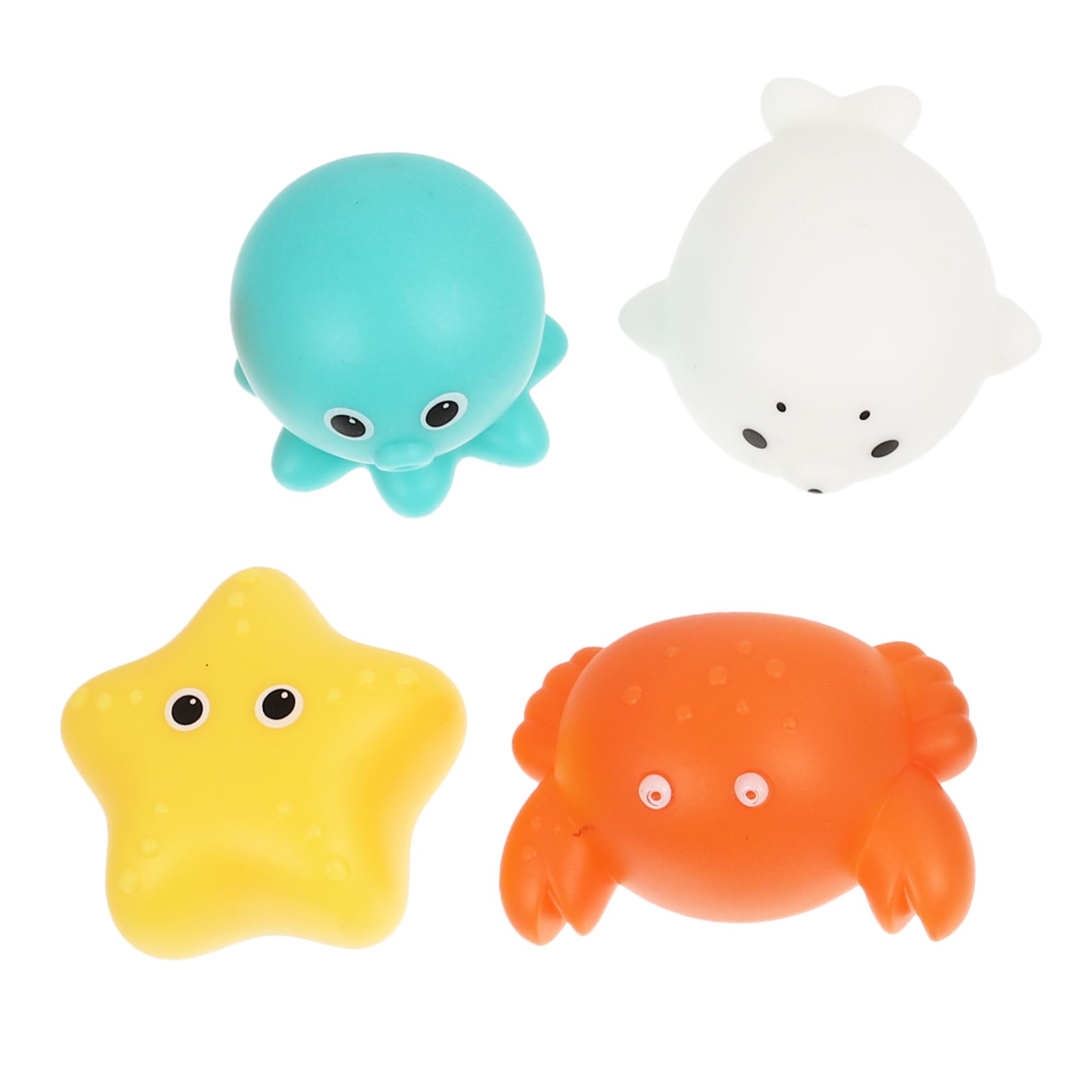 DRESSOOS 4-Piece Light Up Floating Water Toys - Glow in Dark Bath & Pool Toys for Kids, Fun Learning Sea Lion Vinyl Bathtub Toys for Toddlers | Perfect for Night Swimming, Sensory Play & Bath Time Fun