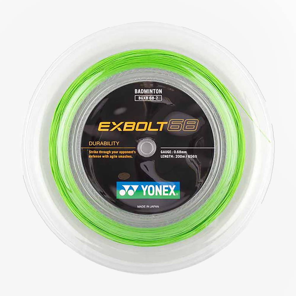 Yonex Exbolt 68 200m Badminton String (Lime Green) - High Performance Badminton Racket String for Tournament Play & Professional Training
