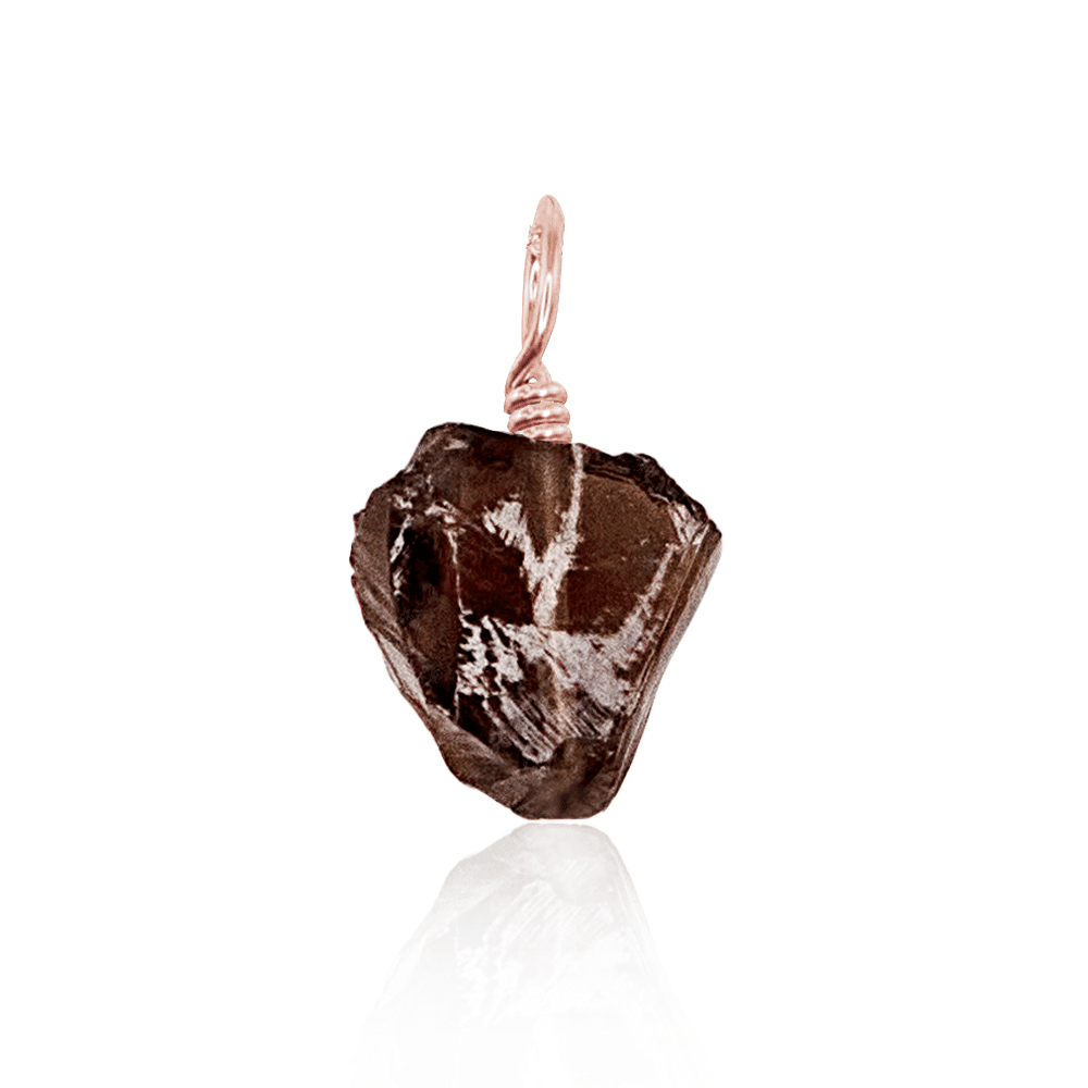 Natural Raw Smoky Quartz Crystal Pendant Necklace - Healing Stone Jewelry for Meditation, Energy Cleansing & Spiritual Gifts