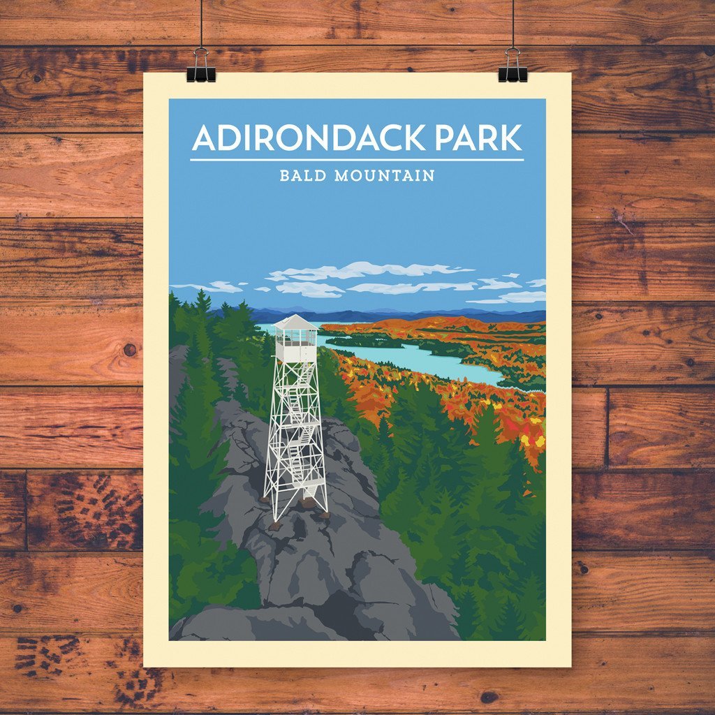 Vintage Print Wall Art - Bald Mountain Landscape Painting for Home & Office Decor | Perfect for Living Room, Bedroom, or Office Wall Decor
