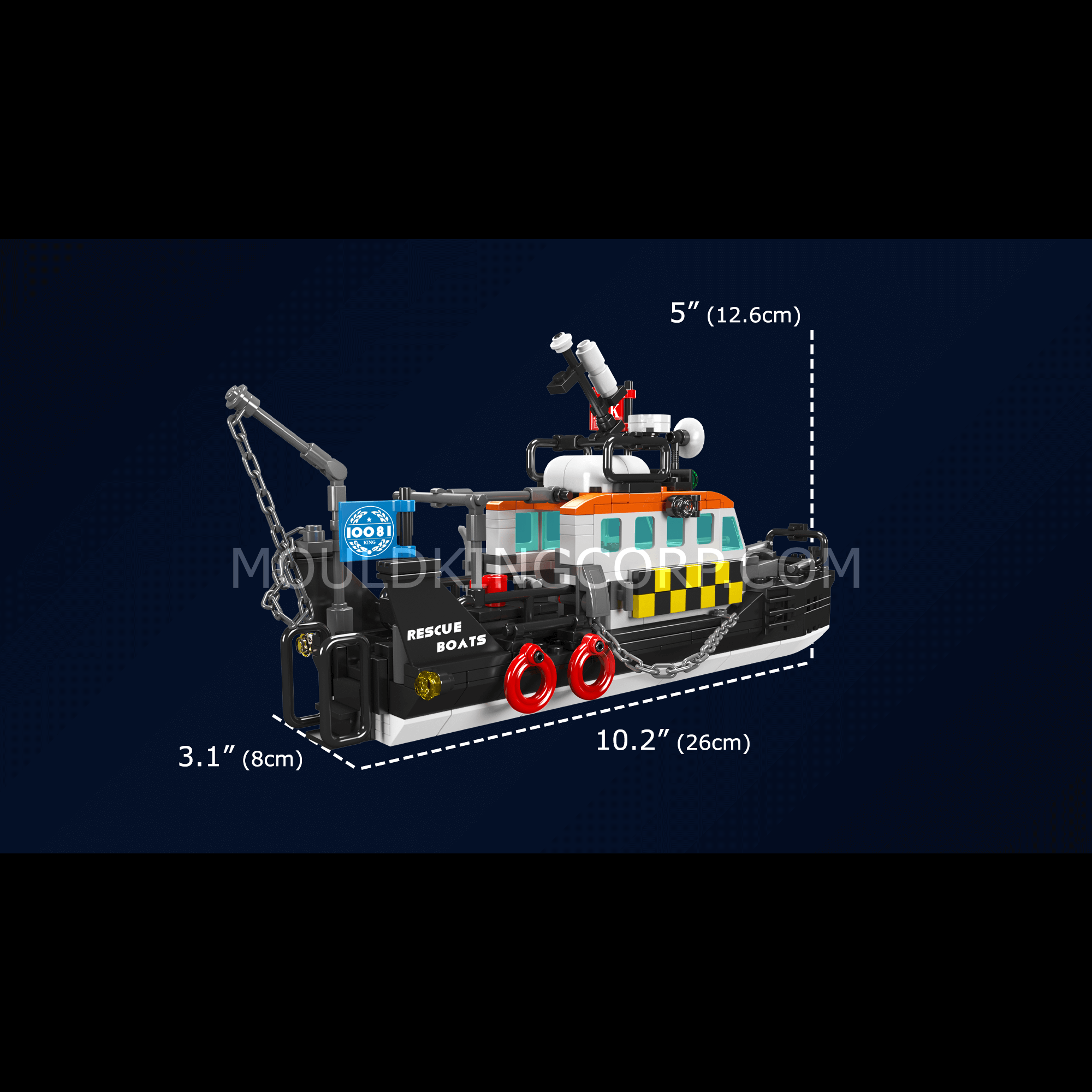 Mould King 10081 British Multi-Functional Rescue Boat Building Set - 364 PCS STEM Toy for Kids | Perfect for Creative Play, Birthday Gifts & Educational Activities